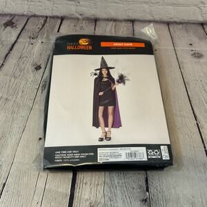 Happy Halloween Adult Black and Purple Halloween Costume Cape